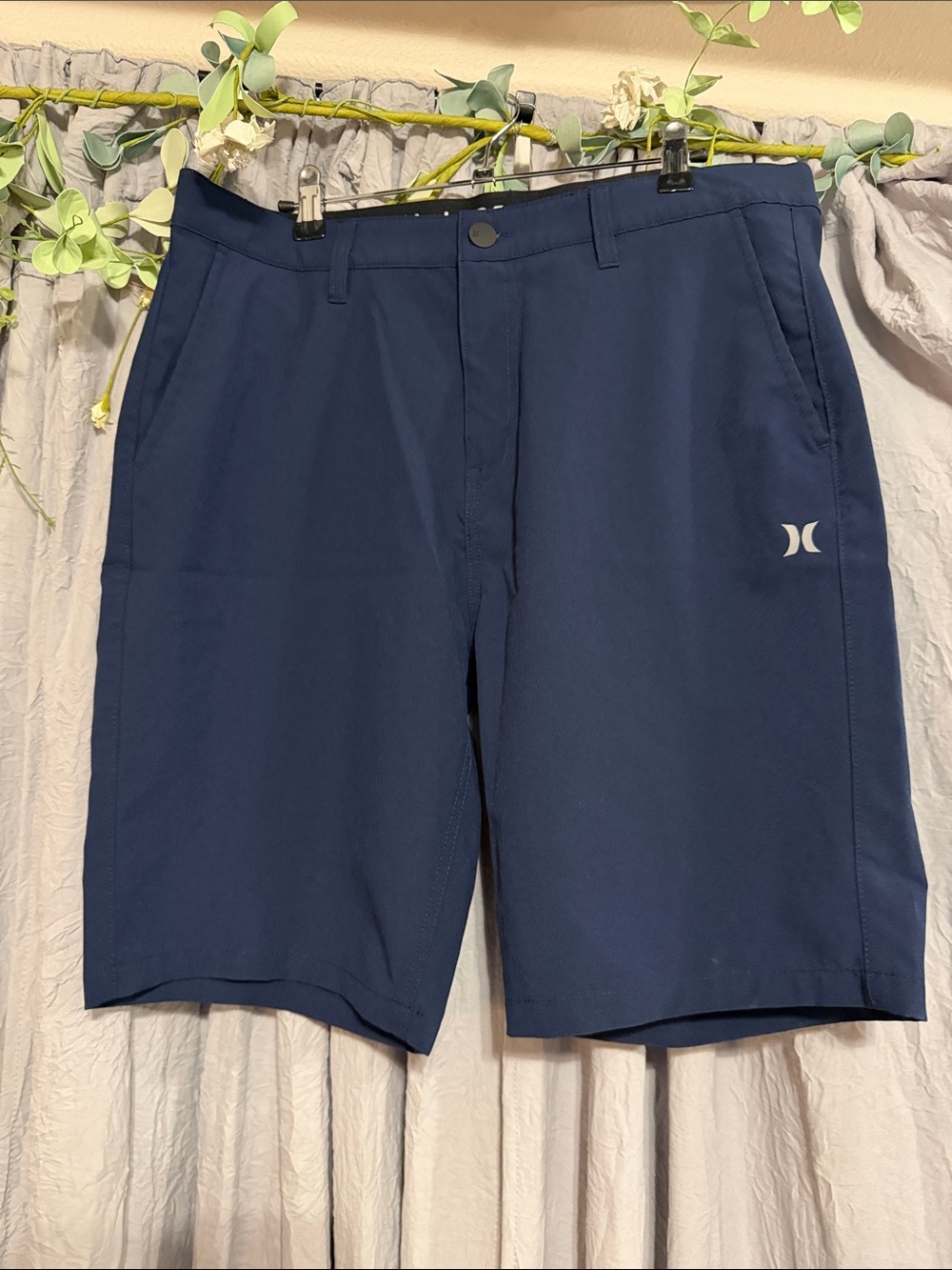 Hurley Men's Navy Hybrid Shorts with Subtle Logo
